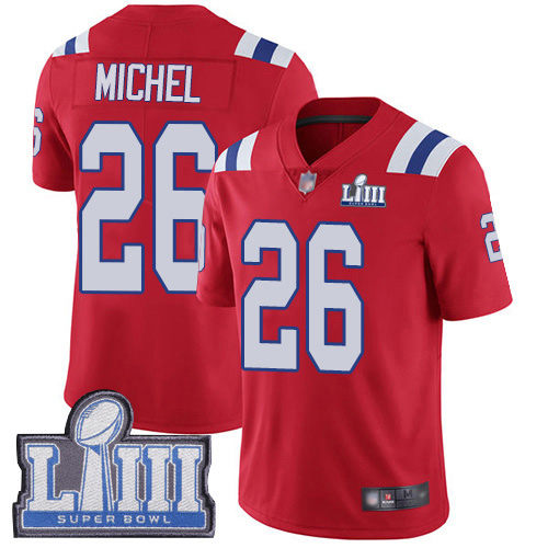 New England Patriots Football #26 Super Bowl LIII Bound Limited Red Men Sony Michel Alternate NFL Jersey